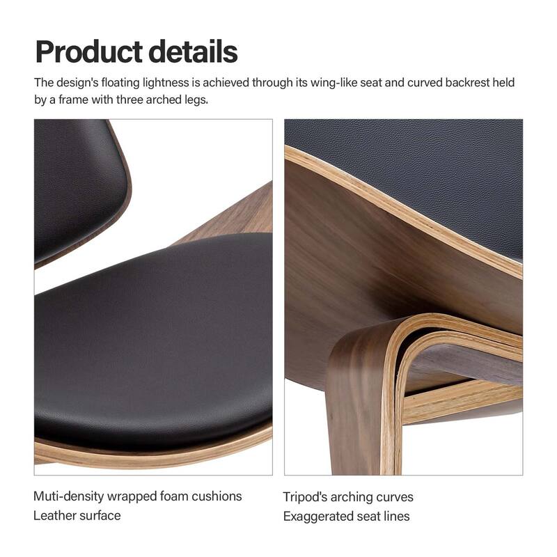 Mid Century Modern Lounge Tripod Design Shell Chair