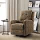 Arlette Contemporary Floral Manual Swivel Recliner with Tufted Back - TEAL