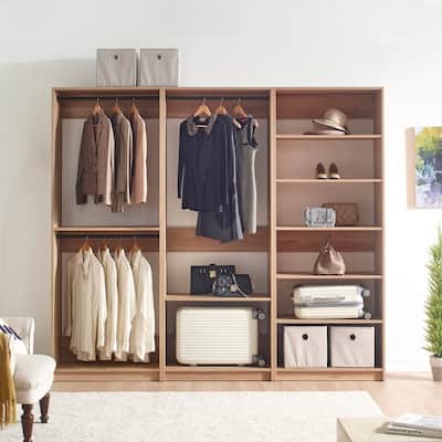 Prosper Oak Freestanding Walk in Wood Closet System