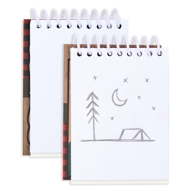 Paper Junkie 32x Camp Adventure Theme Wilderness Notepads for Kids, 4 Designs, 2.5 x 3.5 Inch