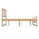 preview thumbnail 6 of 6, Full Size Solid Wood Platform Bed with White Headboard, Modern Minimalist Design, No Box Spring Needed