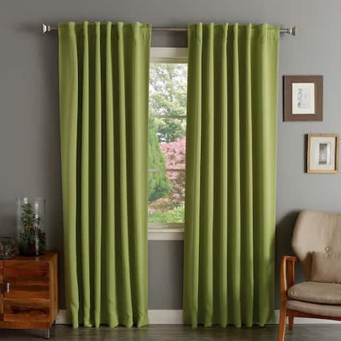 Solid Insulated Thermal Blackout Curtain Panel Pair
