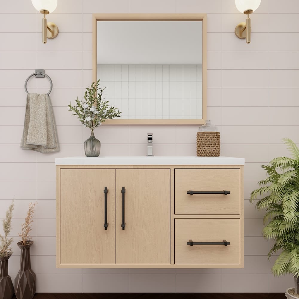 Victoria 36'' R Wall-mounted Vanity with Reinforced Acrylic Sink - 35.5