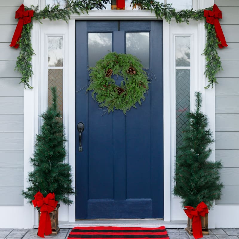 Pine Cones and Cedar Artificial Christmas Wreath - 26" - Unlit