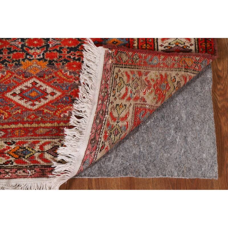 Pre-1900 Antique Blue Malayer Persian Runner Rug Handmade Wool Carpet - 3'2"x 16'7"