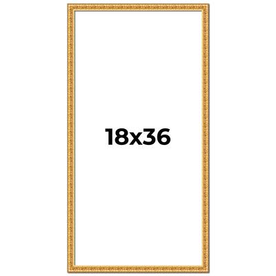 18x36 Frame Gold Real Wood Picture Frame Width 1 inches | Interior