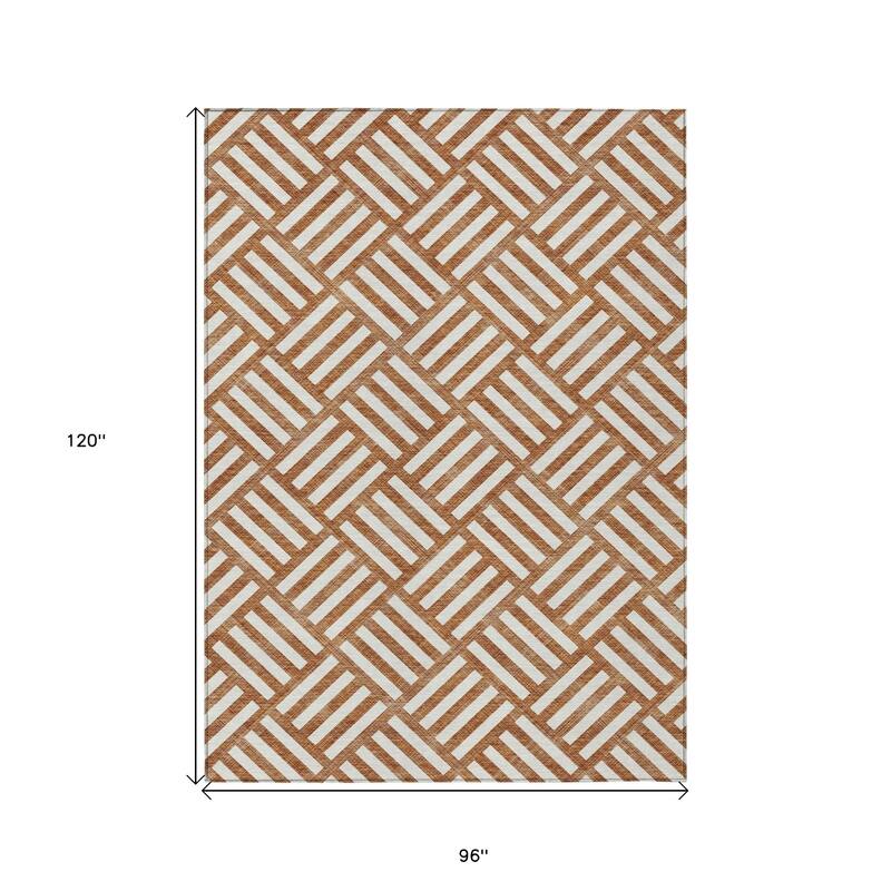 HomeRoots Geometric Transitional Rectangle Outdoor Rug