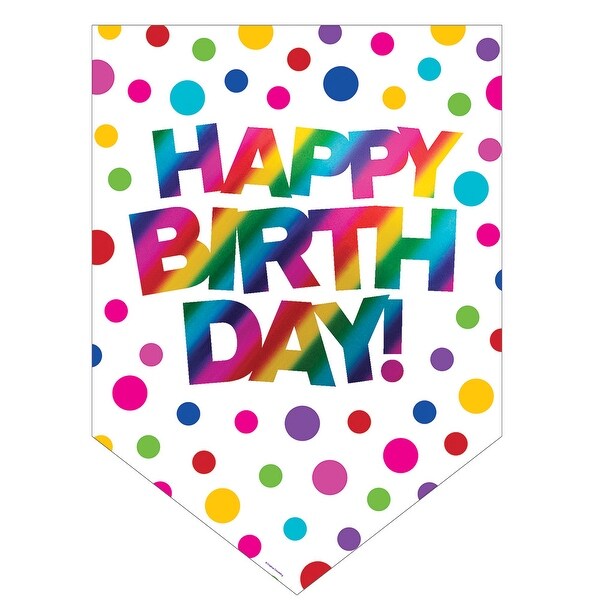 Shop Club Pack Of 12 Blue And Pink Rainbow Foil Birthday