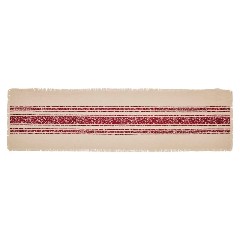 Vintage Burlap Stripe Runner