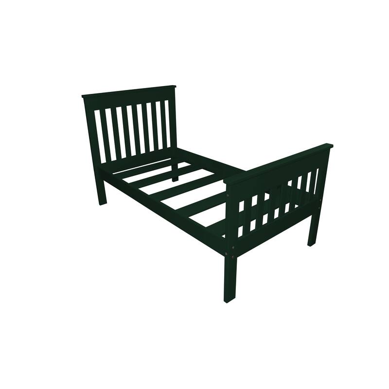 Twin Harmony Solid Pine Bed - Dark Green