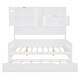 preview thumbnail 49 of 56, Wooden Platform Daybed with Twin Size Trundle, Bookcase Storage Bed with All-in-One Cabinet and Shelf