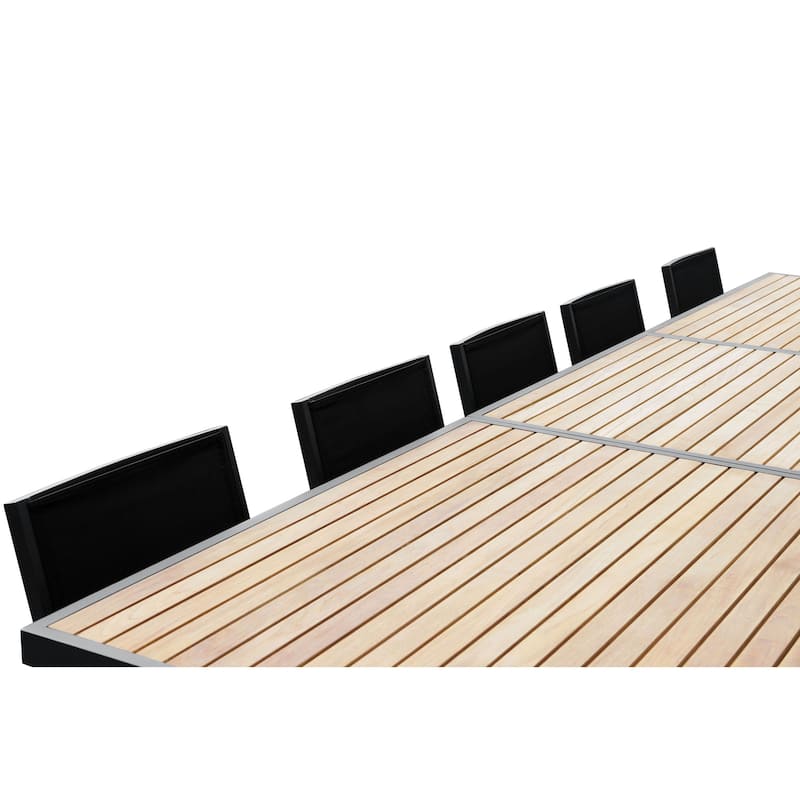 HIGOLD Extendable Outdoor Dining Set, 12-person Teak Patio Furniture