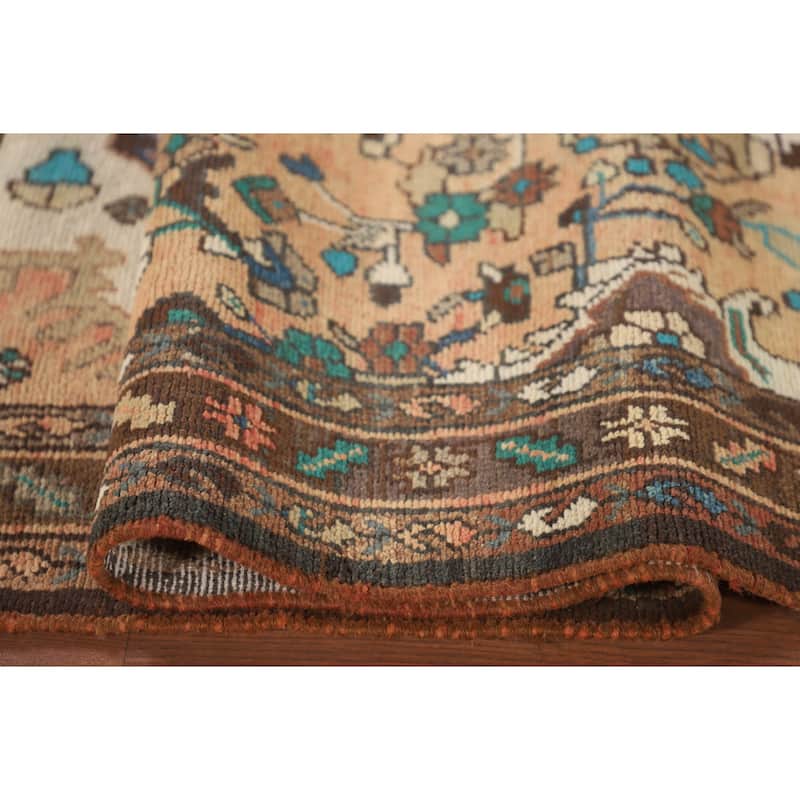 Hamedan Persian Vintage Runner Rug Hand-Knotted Wool Carpet - 3'7"x 10'9"
