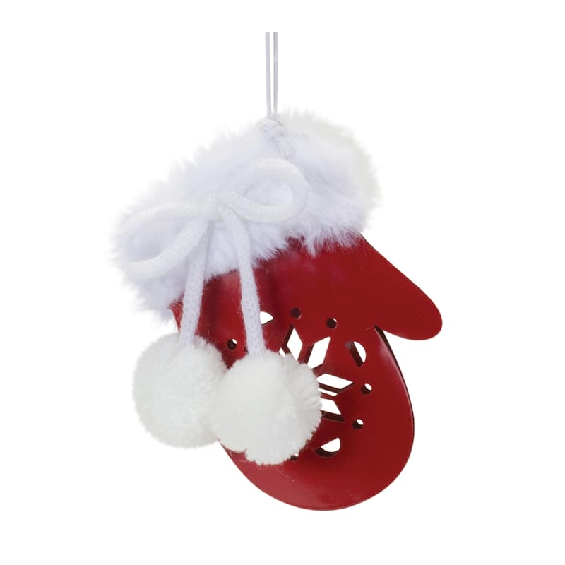 Mitten and Stocking Snowflake Christmas Ornaments - 4" - Set of 12
