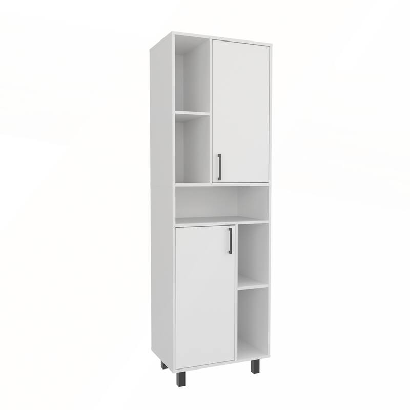 Pantry Cabinet With Two Doors And Multiple Storage Compartments