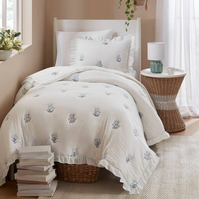 Intelligent Design Aglaia Quilt Mini Set - Twin - Twin XL - Blue