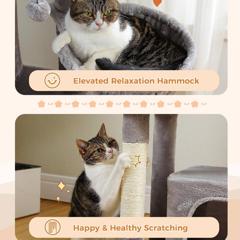 53-inch tall cat tree with sisal scratching post