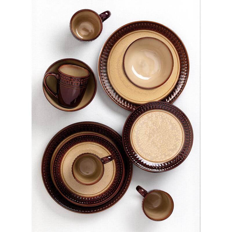 Lorren Home Trends 16 Piece Stoneware Set-Mojave