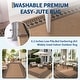 preview thumbnail 12 of 38, Area Rugs Modern Bordered Rug Easy Jute Rug Non-Slip Low Pile Indoor Outdoor Rugs for Living Room Patio Backyard