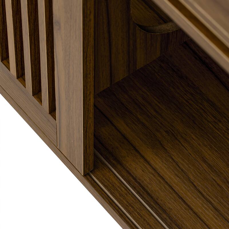 Anmytek Pet Friendly TV Stand Cat Modern Media Console Wood Storage Living Room Organizer