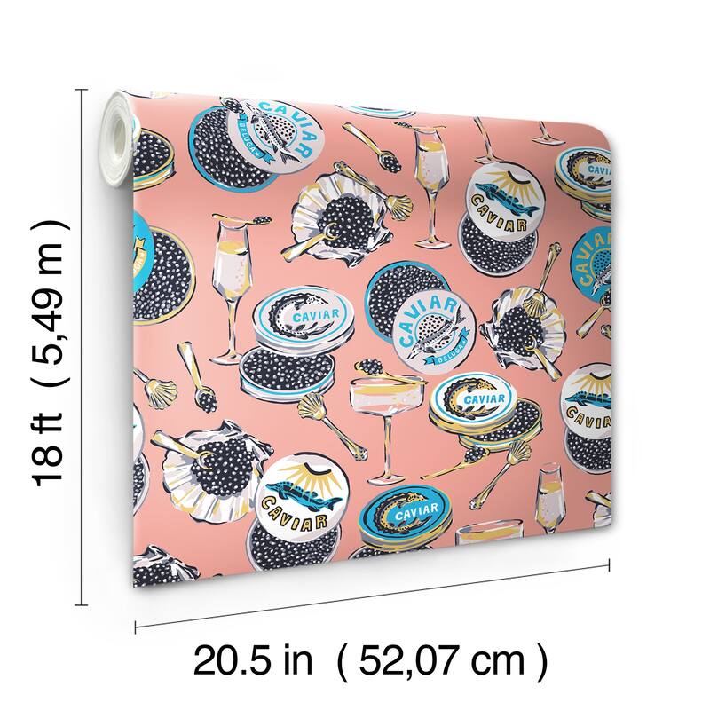 Champagne and Caviar Salmon Peel and Stick Wallpaper