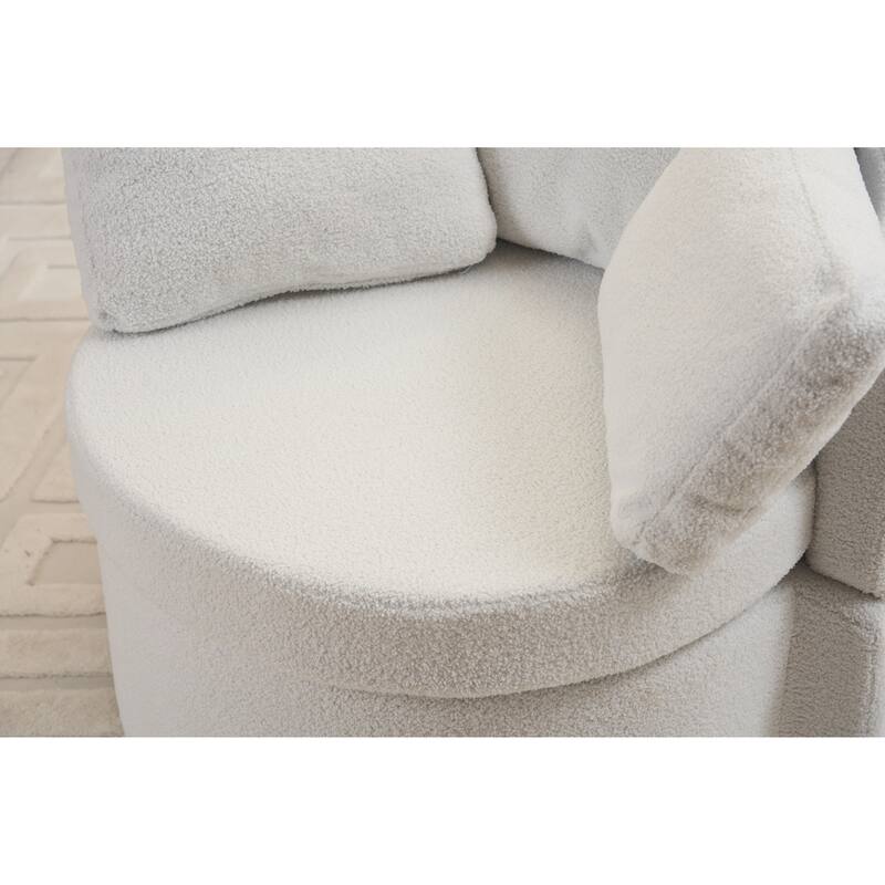 31.5" Swivel Barrel Chair with Storage