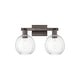 preview thumbnail 37 of 57, Innovations Lighting Downtown Urban - Preston - 2 Light 16" Globe Shade Bath Vanity Light Clear/Oil Rubbed Bronze