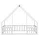 preview thumbnail 10 of 9, Twin Size Wood House-Shaped Floor Bed with Fence, Guardrails