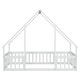 preview thumbnail 46 of 52, Wood House-Shaped Twin Floor House Bed with Fence,Guardrails,Kids and Baby