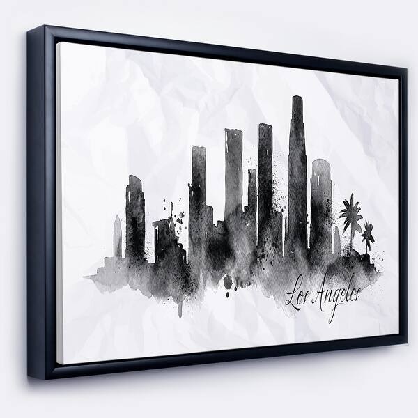 Shop Designart Los Angeles Black Silhouette Cityscape Painting