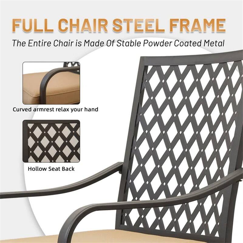 GDFStudio - Remy Outdoor Swivel Bar Stools Bistro Set with Cushions, 2 High Chairs