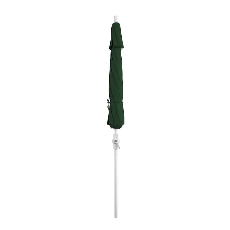 California Umbrella 9' Rd Golden State Series Patio Umbrella White Aluminum Frame Crank Lift Collar Tilt Sunbrella