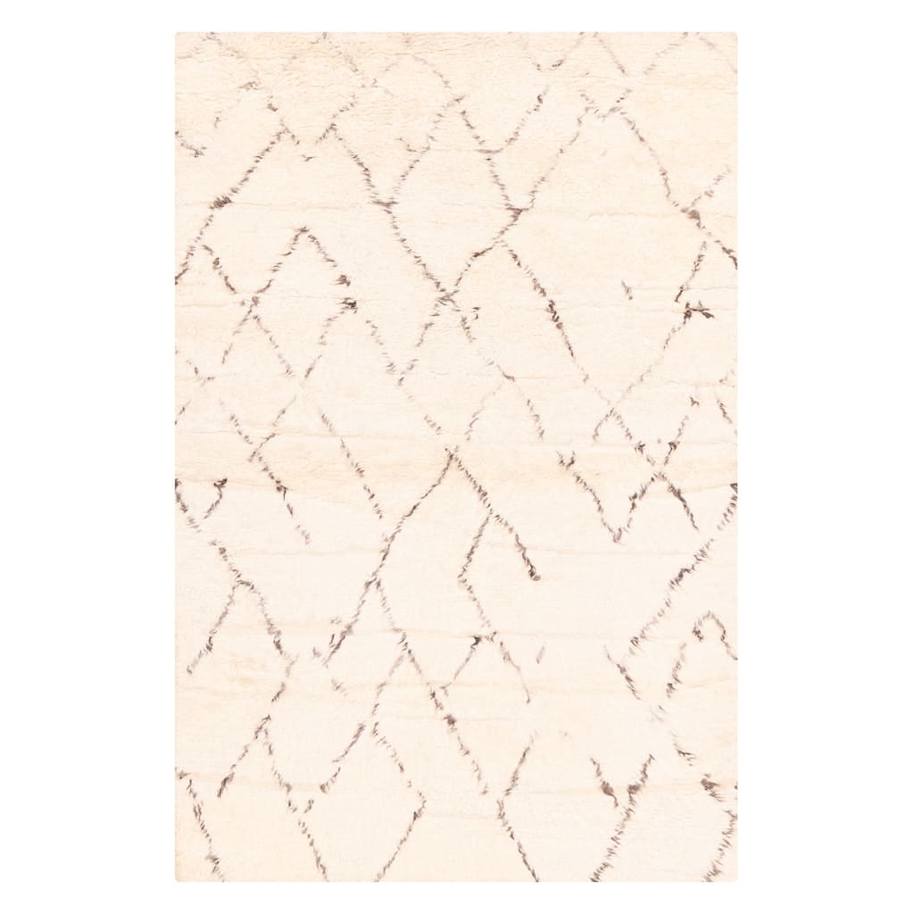 ECARPETGALLERY Hand-knotted Tangier Cream Wool Rug - 5'3 x 7'10