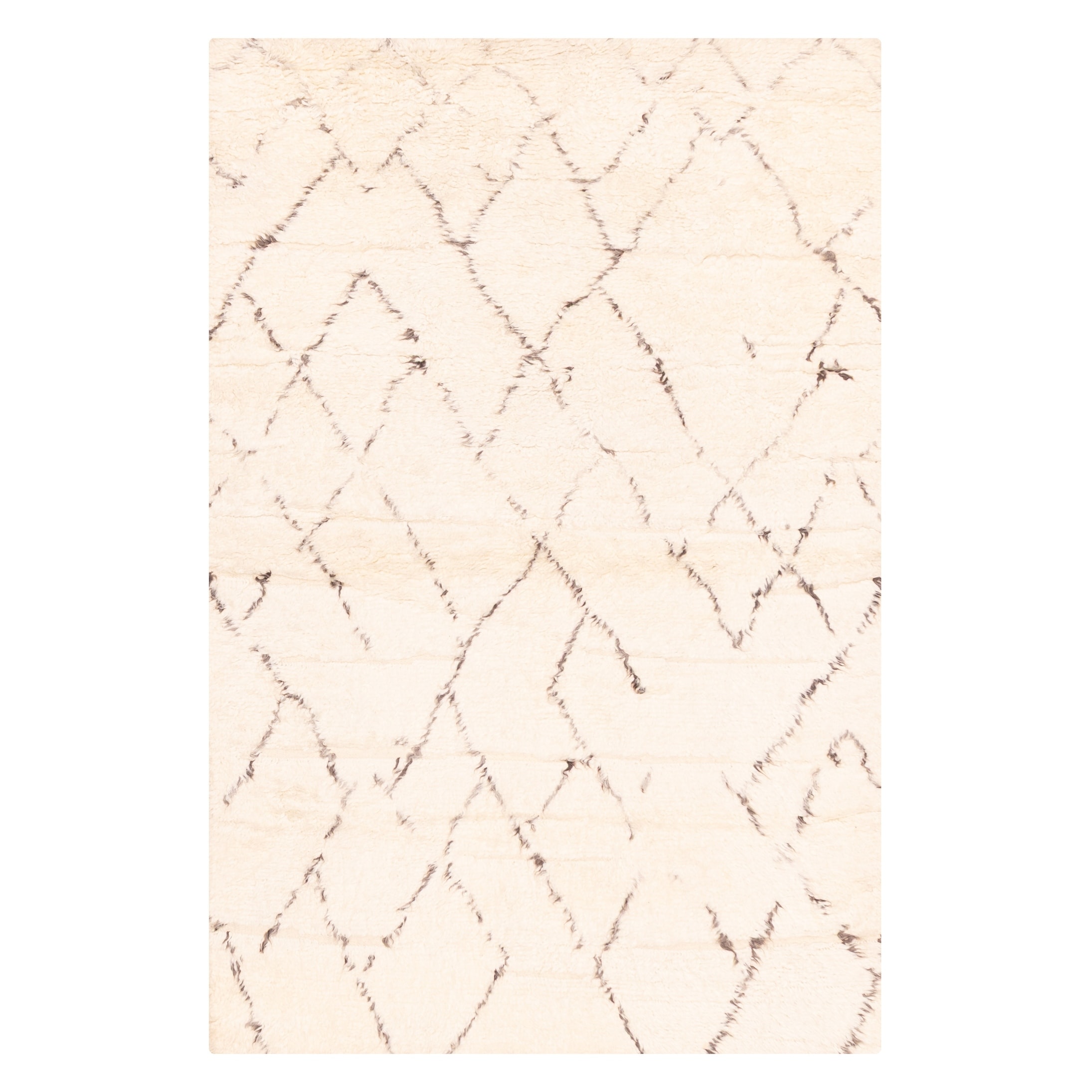 ECARPETGALLERY Hand-knotted Tangier Cream Wool Rug - 5'3 x 7'10