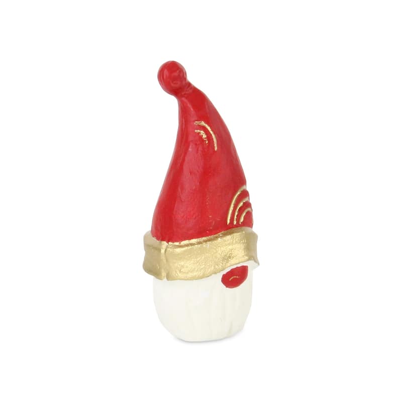 Red Cast Iron Large Santa Gnome Table Decor - Large