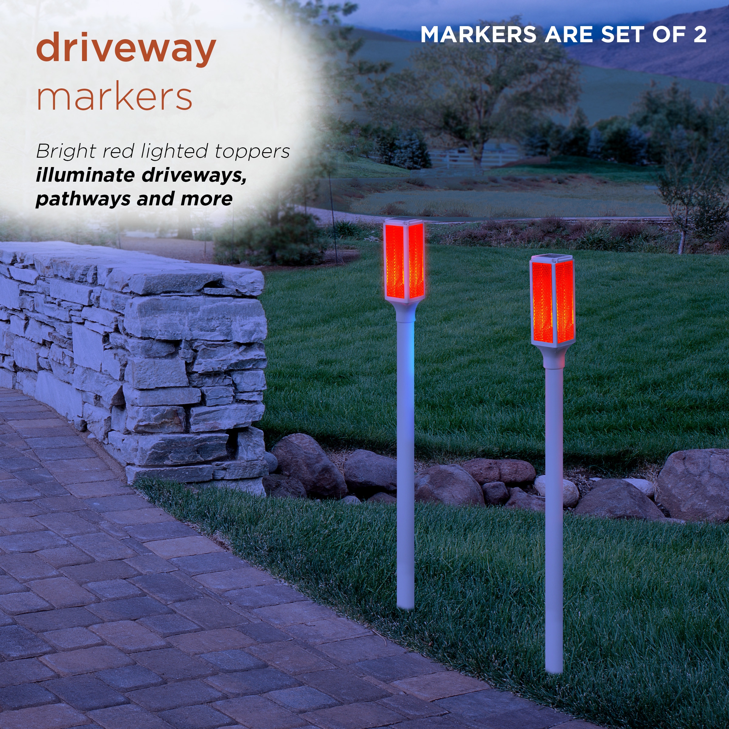 Blue solar driveway markers outlet