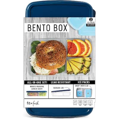 Fit & Fresh 826LOTGMOD Navy Bento Box Kit