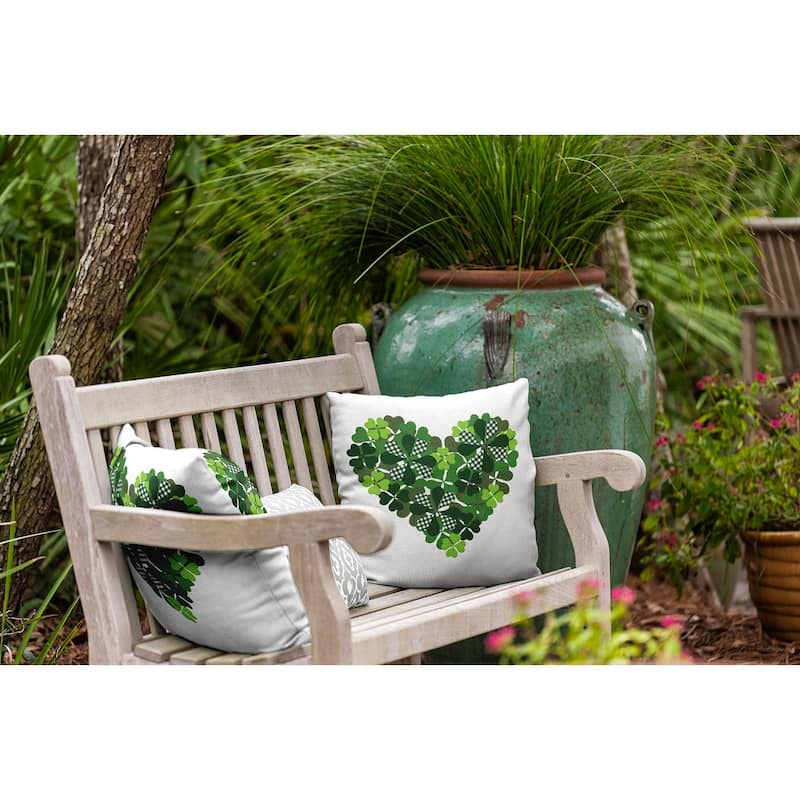 Lucky Heart Indoor/Outdoor Throw Pillow