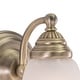 preview thumbnail 8 of 7, Standford 1-Light 5.25 in. W Antique Brass Gold Bathroom Vanity Lighting Fixture, White Alabaster Glass, Wall Mounted Sconce