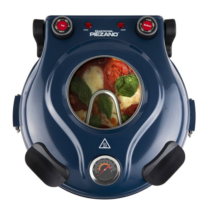 Granitestone Piezano Navy Indoor/Outdoor Electric Pizza Oven w Ceramic Stone