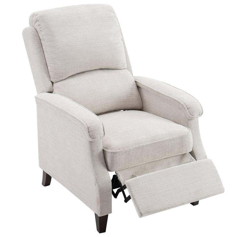 Push-Back Upholstered Recliner with Thickened Seat Cushion Backrest