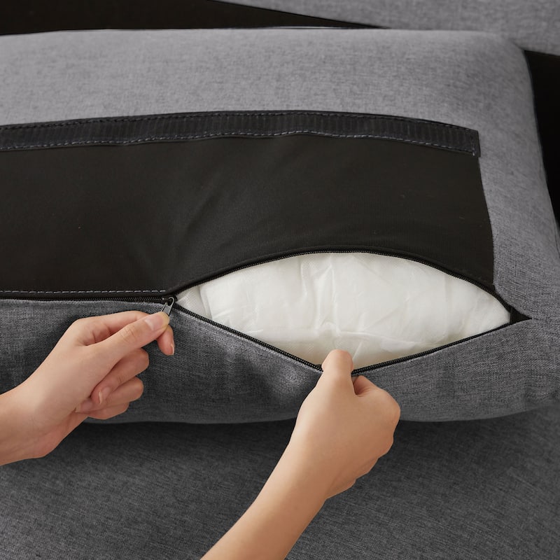 101" Sectional Sofa with Storage Ottoman