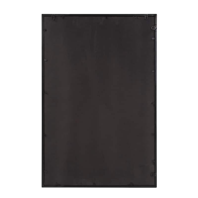 Allan Andrews Atlas Mirror With Metal Frame Matte Black Finish & Brass Corner Accents - 24 x 36 x 1