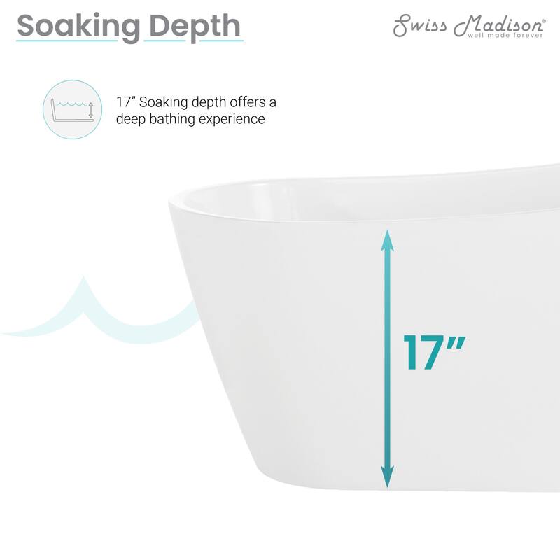 Swiss Madison SM-FB563 Sublime 59" Free Standing Acrylic Soaking Tub