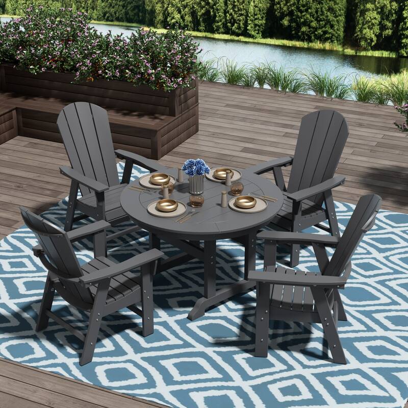 Polytrends Laguna Casual Upright Adirondack Chair (Set of 2)