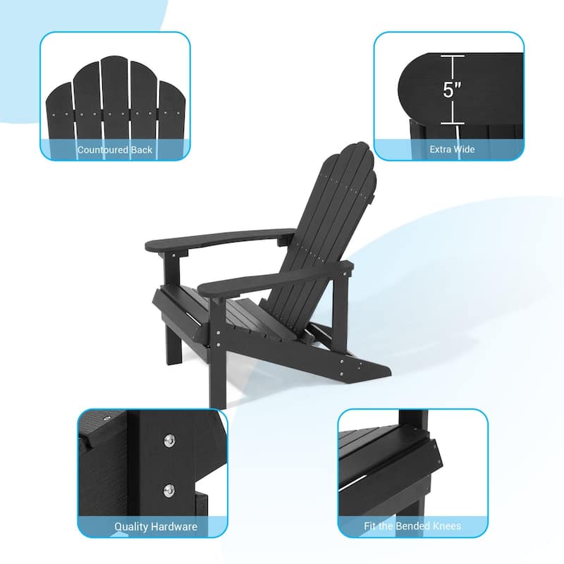 BONOSUKI Patio Adirondack Chairs Weather-resistant(Set of 2)