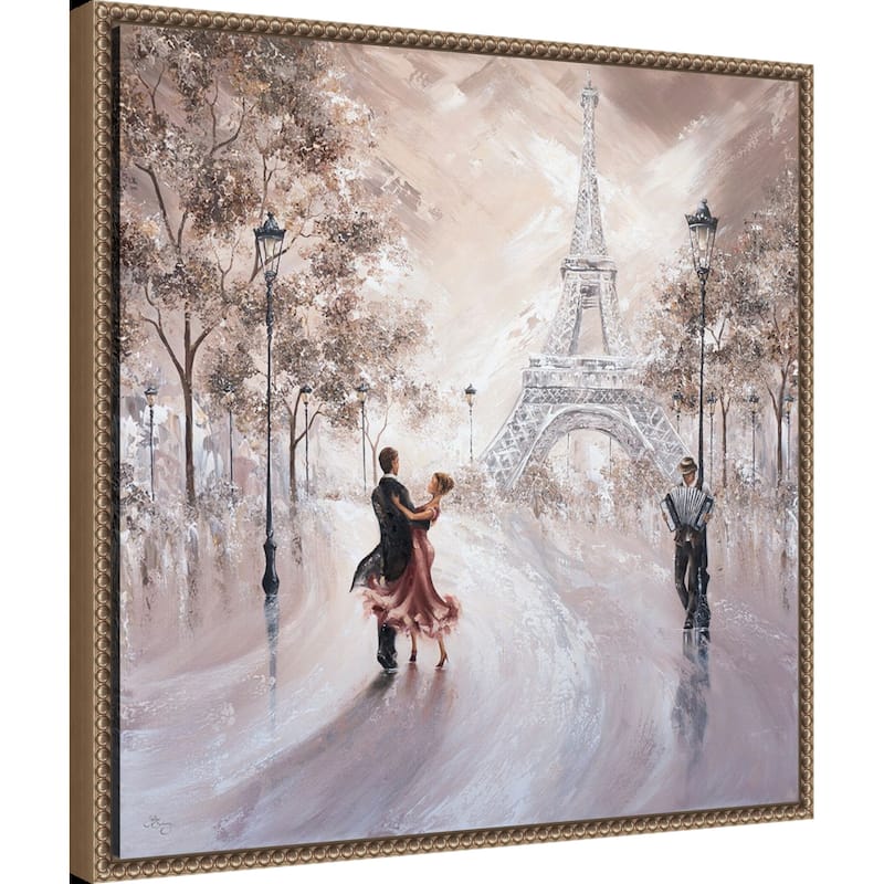 Only Us Paris by Isabella Karolewicz Framed Canvas Wall Art Print - Sylvie Beaded Gold