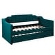 preview thumbnail 5 of 9, Twin Size Daybed Green Upholstered Sleeper Sofa Bed with Trundle
