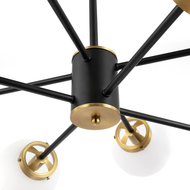 GetLedel 8-Light Dimmable Sputnik Chandelier with Glass Globe Shades
