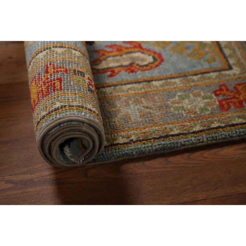 Geometric Kazak Oriental Accent Rug Hand-Knotted Wool Carpet - 2'0" x 3'0"